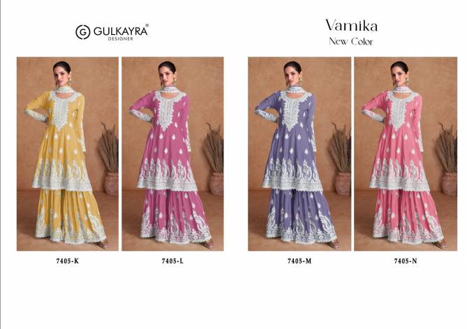 Vamika New Colour By Gulkayra Designer Real Chinon Sharara Readymade Suit Wholesale Online
